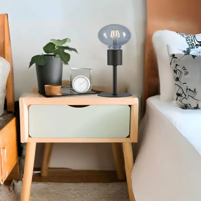 Lampe de table CIELO 1x40W Max E27 Noir Paiement Sécurisé