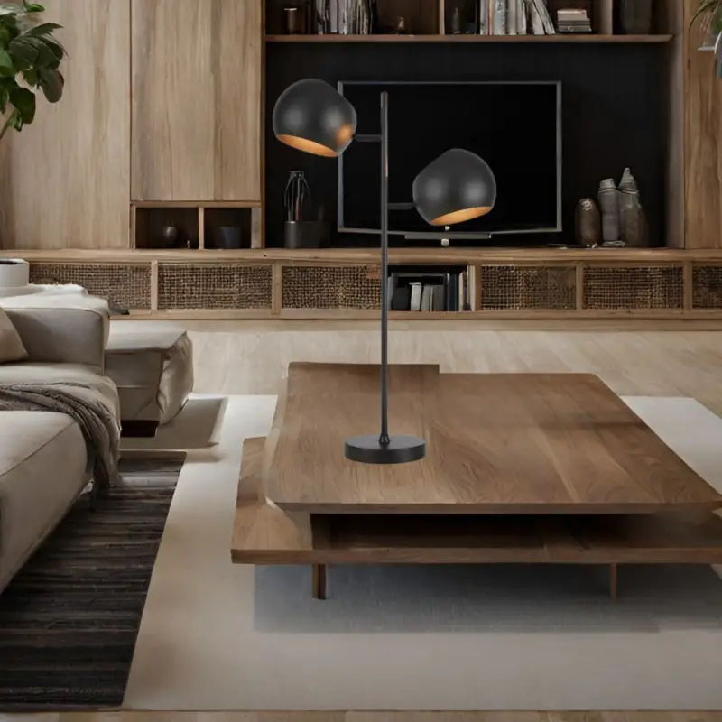 Lampe de table EDGAR 2x40W Max E14 Noir Expédié Aujourd&rsquo;hui