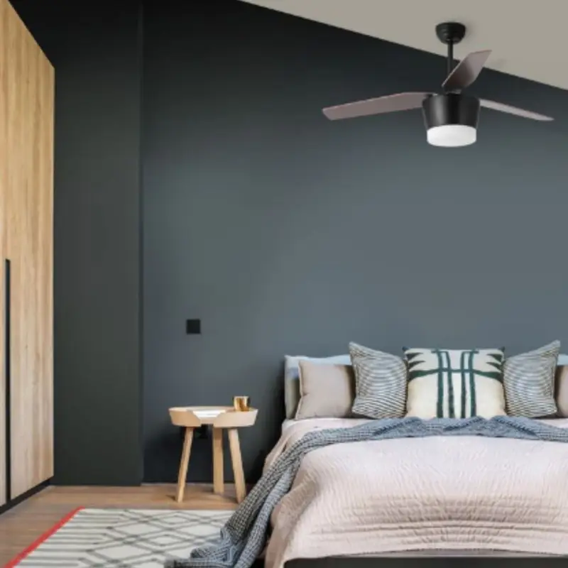 Dernière Chance Ventilateur Plafond Monsoon 132 cm Noir et Naturel