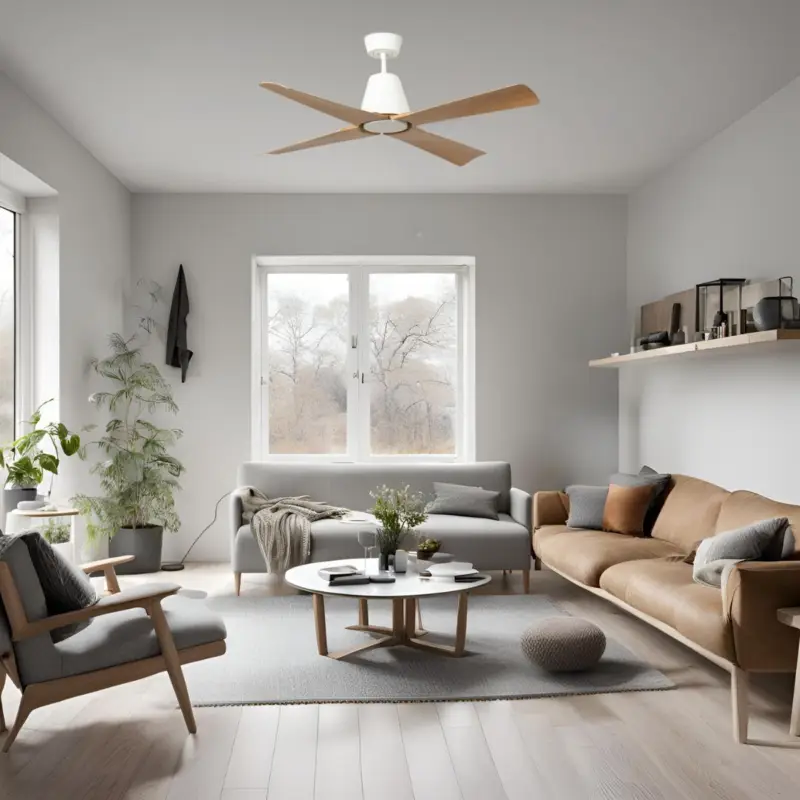Promotion Ventilateur Plafond TYPHOON M 130cm Blanc et Bois LED IP44
