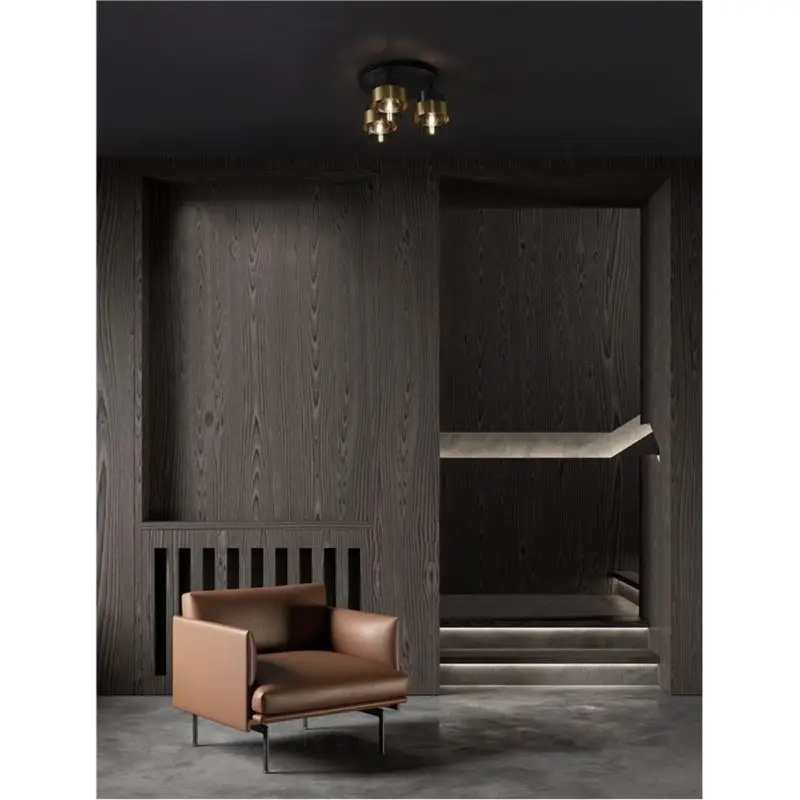 Promotion Saisonnière Plafonnier SIANNA Laiton doré et fumé 3x12W LED H20