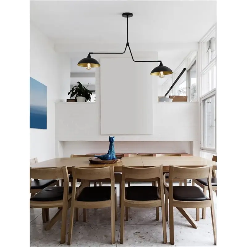Populaire Suspension réglable MIRBA Sable noir et or 2x12W LED H70