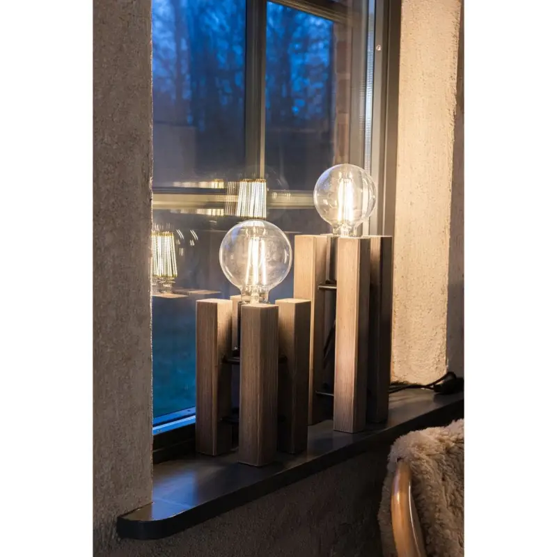 Achat Immédiat Lampe Lodge 1x40W E27 Max Marron taché 28cm