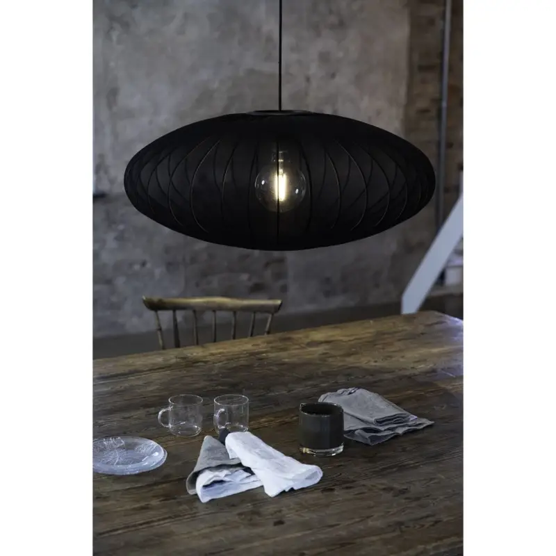 Satisfait Ou Remboursé Suspension Florence 1x40W E27 Max Noir 30cm