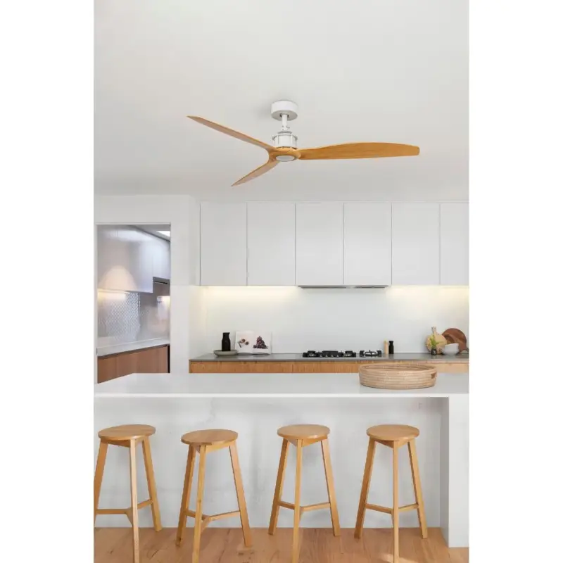 Nouvelle Collection Ventilateur Plafond JUST FAN M 128cm Blanc Bois clair