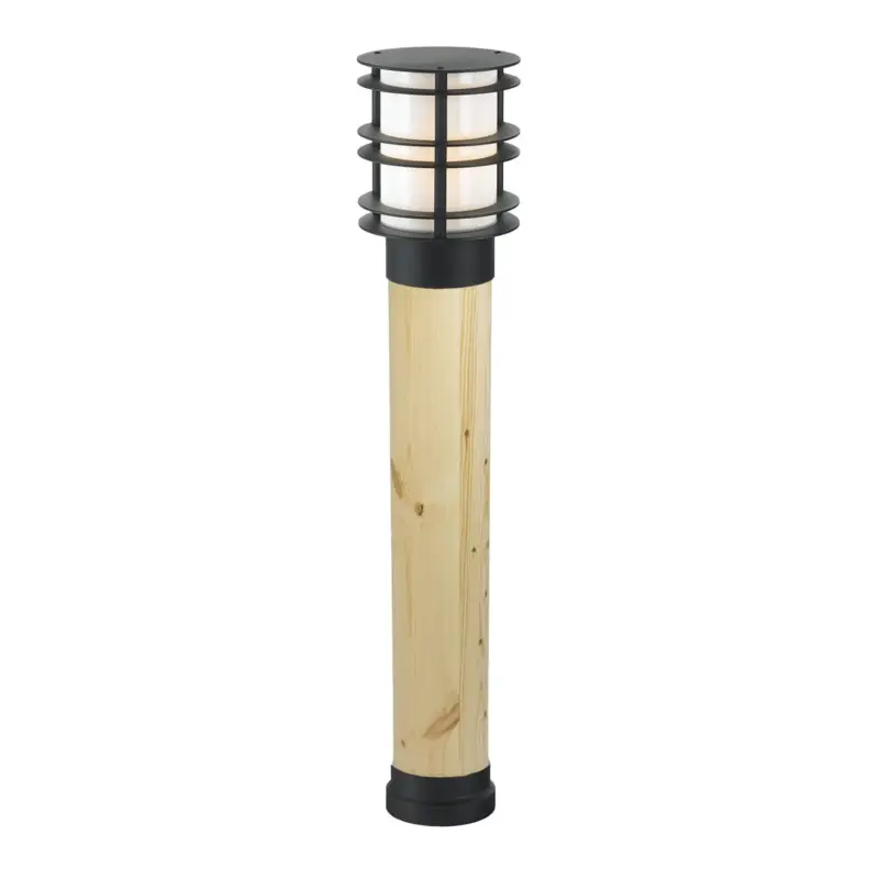 Bon Marché Borne Extérieure STOCKHOLM 46W E27 Noir Bois Brut H850