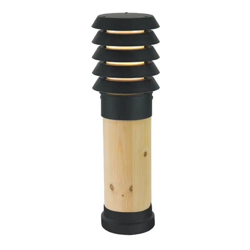 Borne Extérieure ALTA 46W E27 Noir Bois Brut H490 Réduction