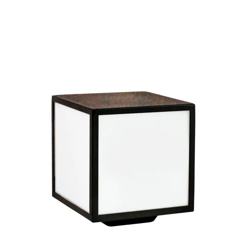 Livraison Express Borne Extérieure LOFOTEN 57W E27 Rouille Verre Opale Polycarbonate
