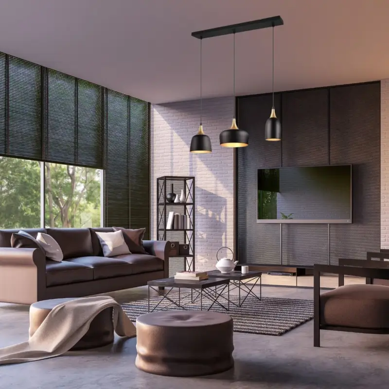Suspension CHIRAZ 3x25W Noir mat Nouvelle Collection