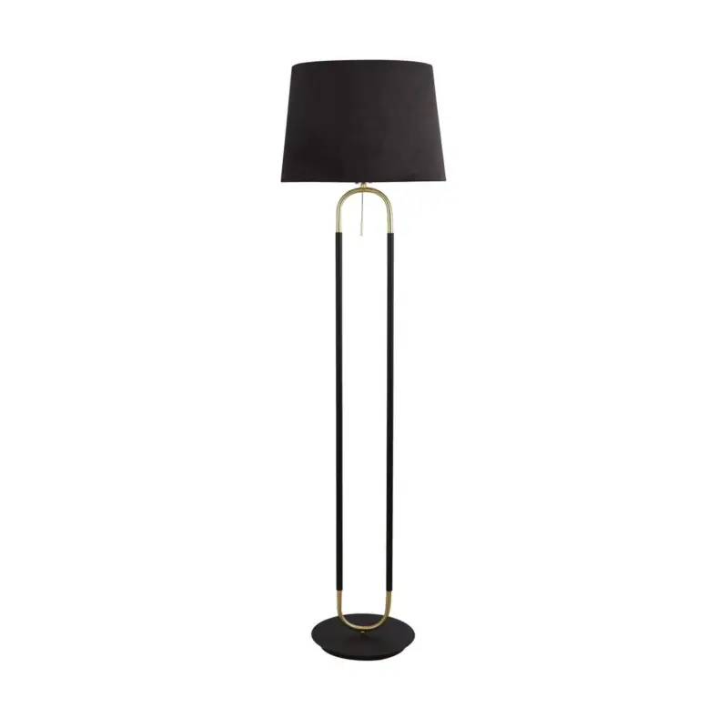 Promotion Lampadaire JAZZ 1x60W E27 Noir Laiton satiné