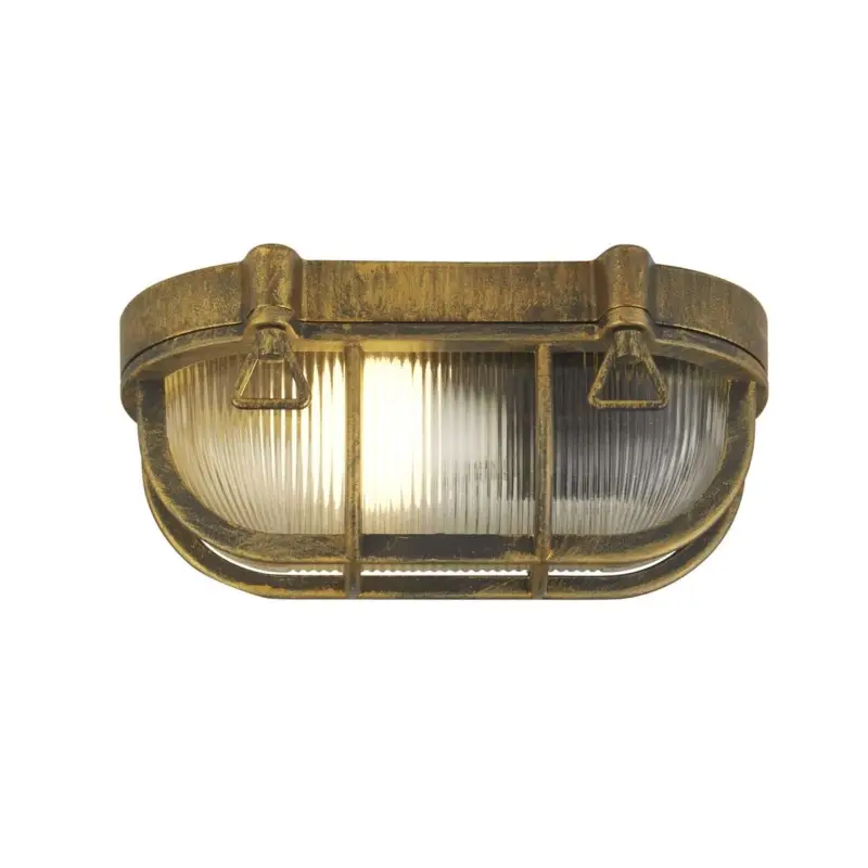 Bon Plan Applique extérieure BULKHEAD 1x60W E27 Or noir Transparent H250