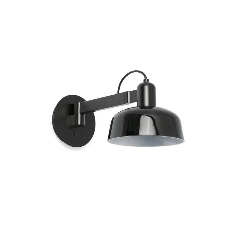 Prix Cassé Applique TATAWIN 1x15W E27 G45 MAX Noir Satiné Noir Brillant