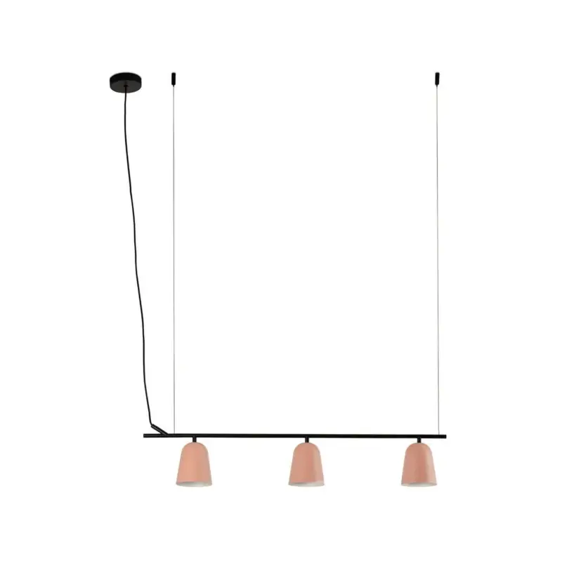 Suspension STUDIO 3x8W E14 MAX Noir Mat Rose Livraison Express