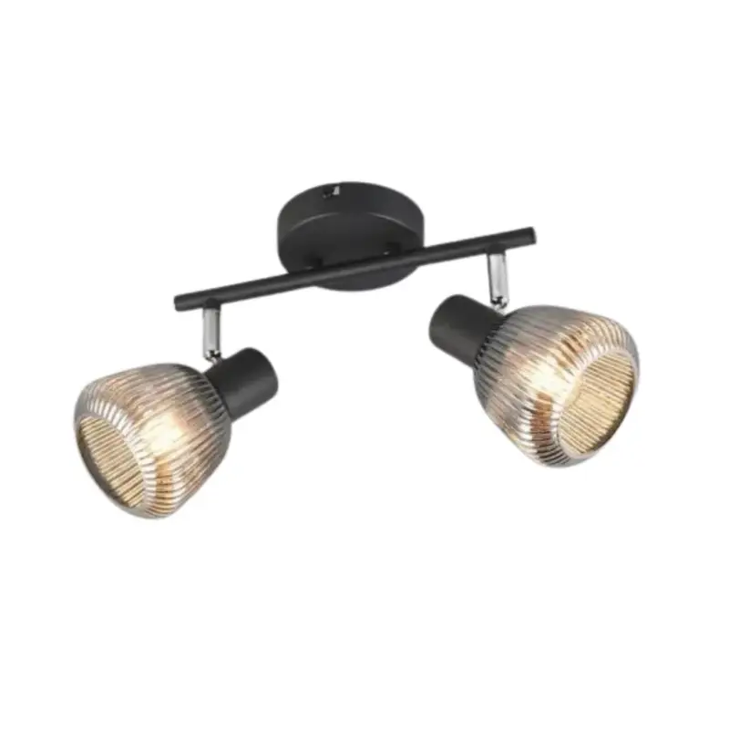 Plafonnier TARIFA 2x4W E14 Noir mat Paiement Sécurisé