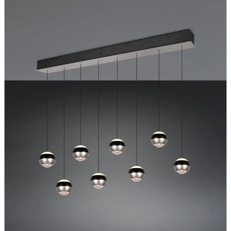 Nouveauté Suspension ORBIT 8x8W LED Nickel mat
