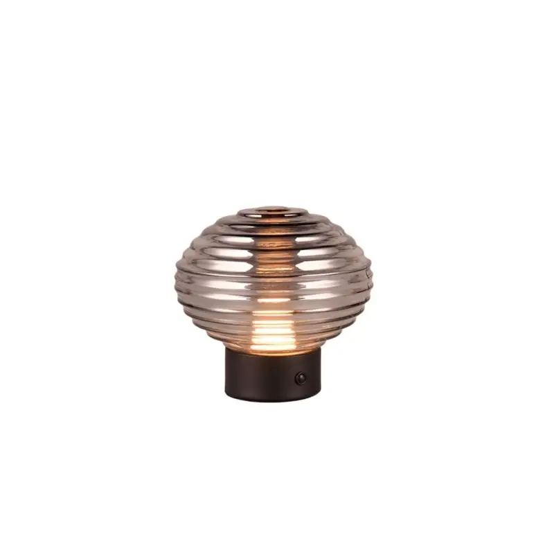 Lampe de table EARL 1x2W LED Noir mat verre fumé Offre Du Jour
