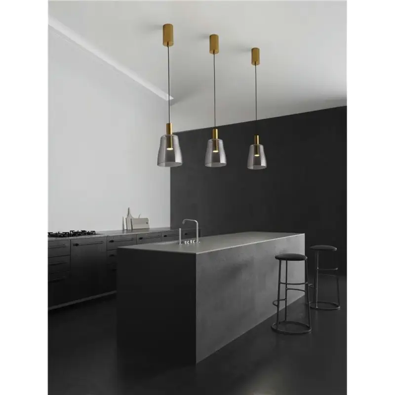 Promotion Saisonnière Suspension IMATIA 7W LED Or brossé, fumé F2