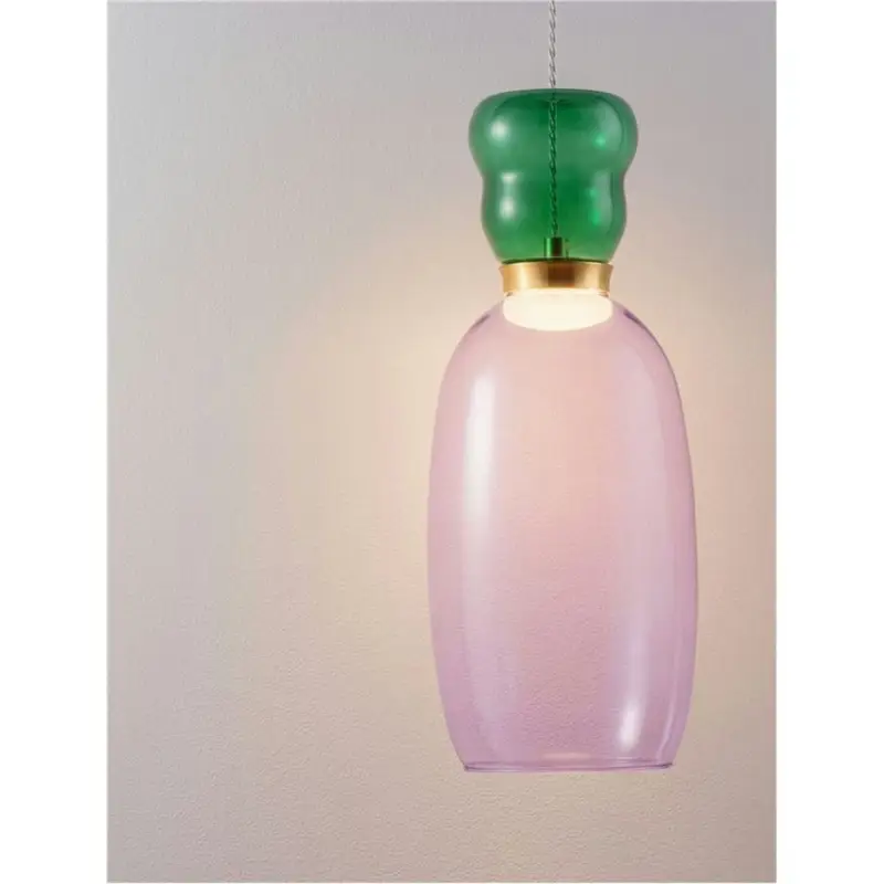 Vente Flash Suspension PLUMA 9W LED Jaspe dorée et violet