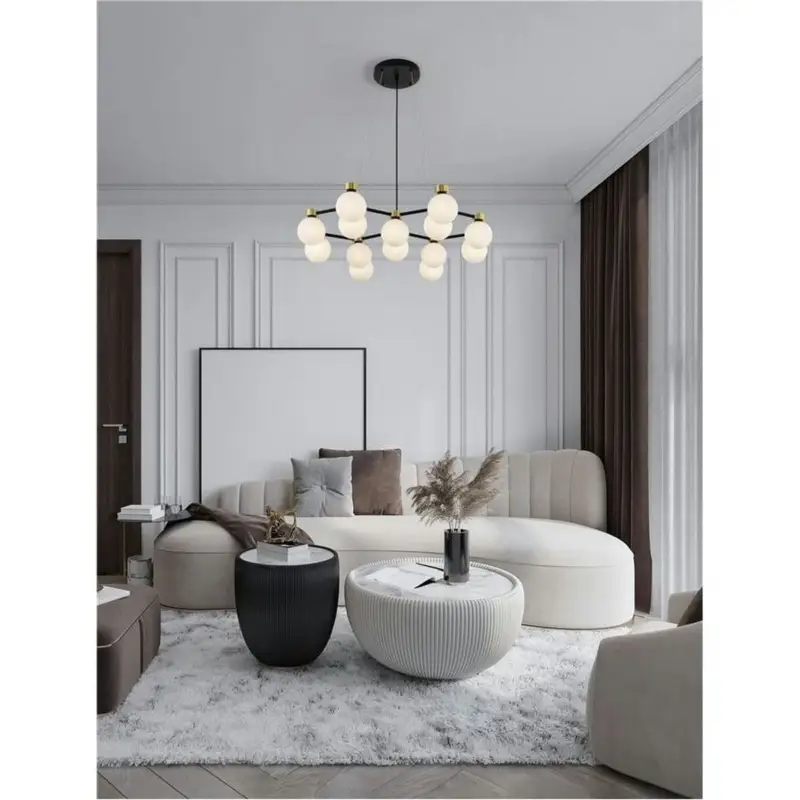 Suspension OVALINO 14X5W LED G9 doré, noir, blanc P64 Prix Choc