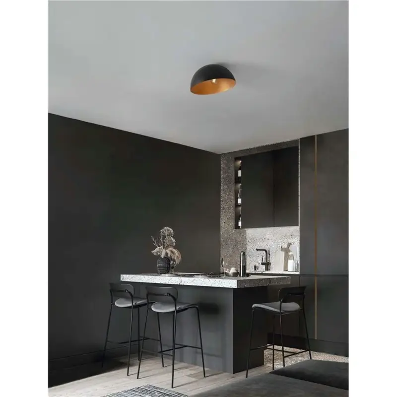 Paiement Sécurisé Plafonnier GEA 12W LED E27 Noir, or D40