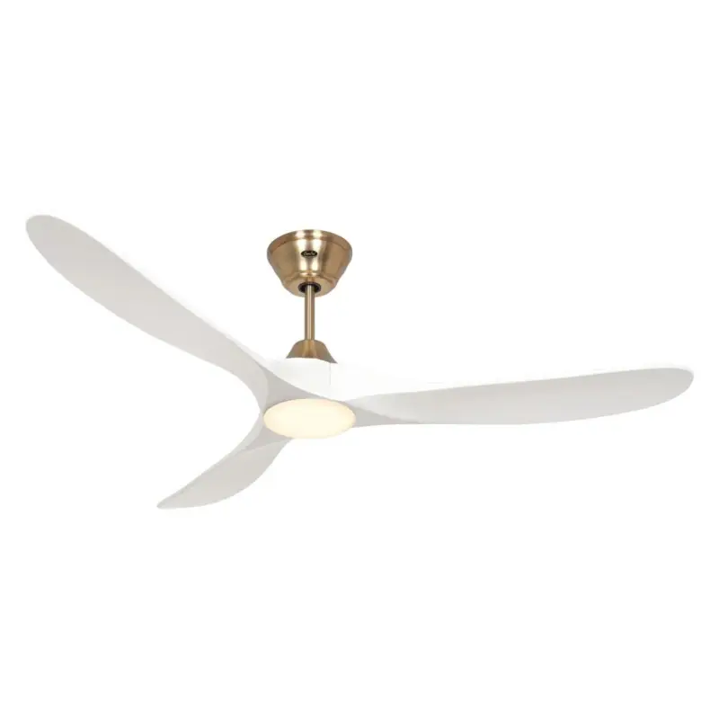 Prix Cassé Ventilateur Plafond avec Lumière LED Genuino 152cm Laiton Blanc