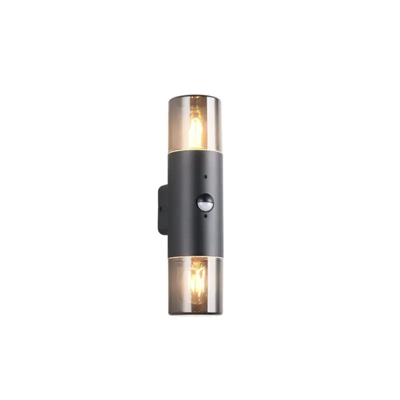 Pas Cher Applique Extérieur HOOSIC 2x28W E27 Noir mat Haut et bas, détecteur de mouvement