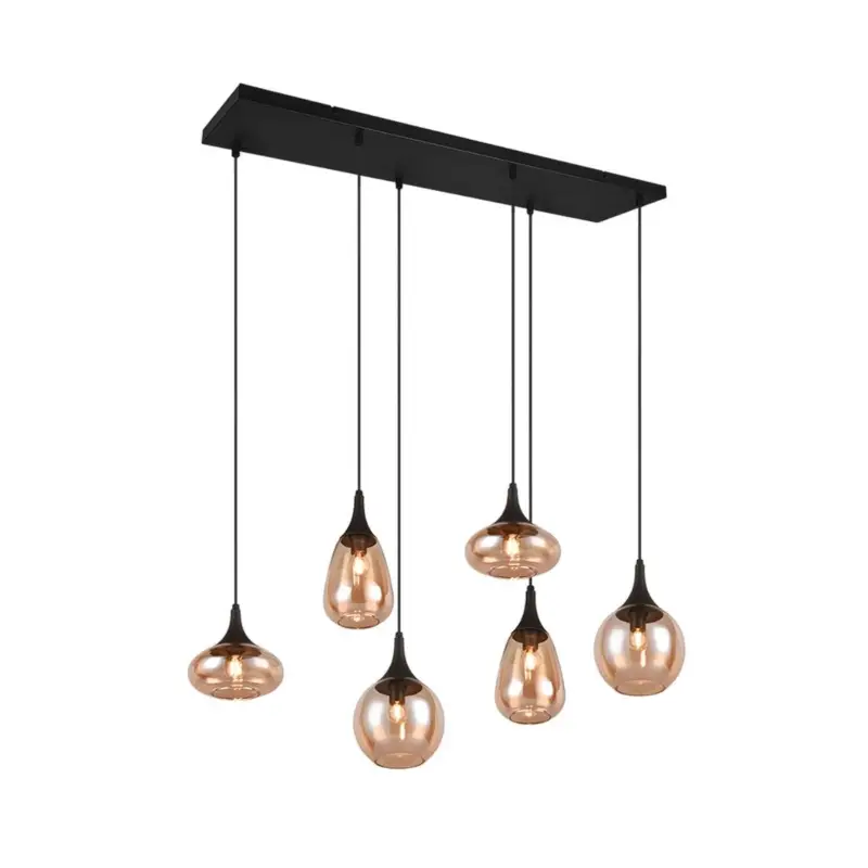 Pas Cher Suspension LUMINA 6x40W E14 Noir mat
