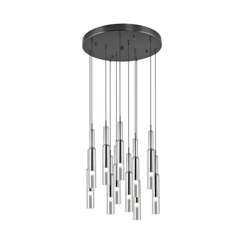Prix Cassé Suspension LUCENT 11x3W LED Noir-chrome rond