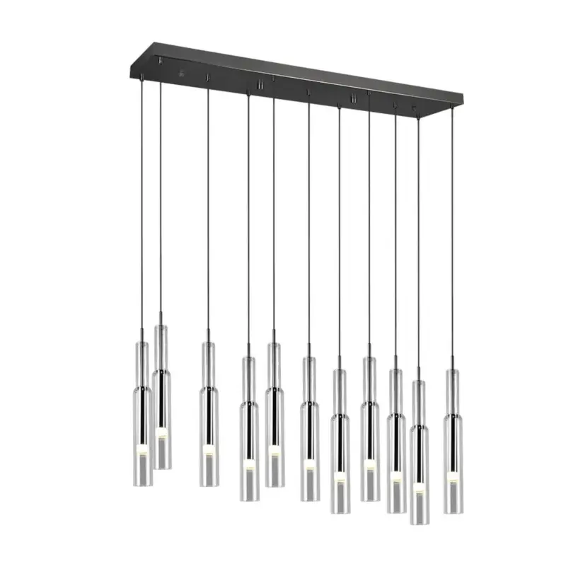 Achat Immédiat Suspension LUCENT 11x3W LED Noir-chrome rectangle