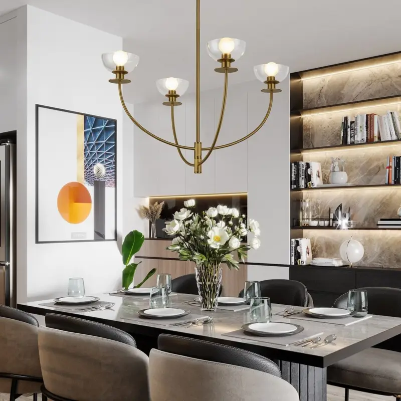 Must-Have Lustre Sylvia Doré et transparent 4x40W