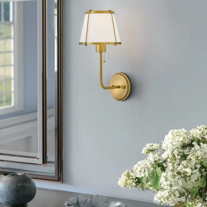 Offre Exclusive Applique Clarke laiton, acier ivoire et marron 40W