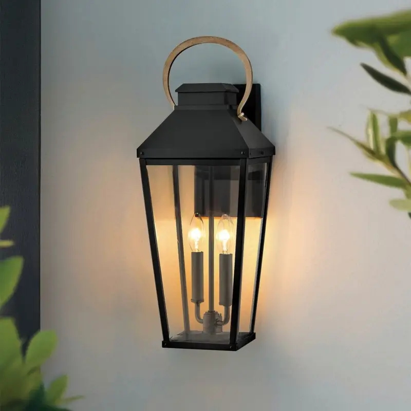 Applique Dawson Noir, bronze et transparent 2x40W Offre Limitée