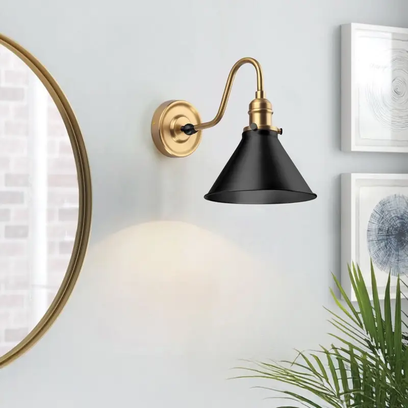 Dernier Modèle Applique Provence Laiton et noir 60W