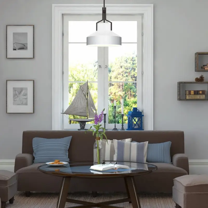 Suspension Brecken Bronze et opale 2x60W albâtre Remise