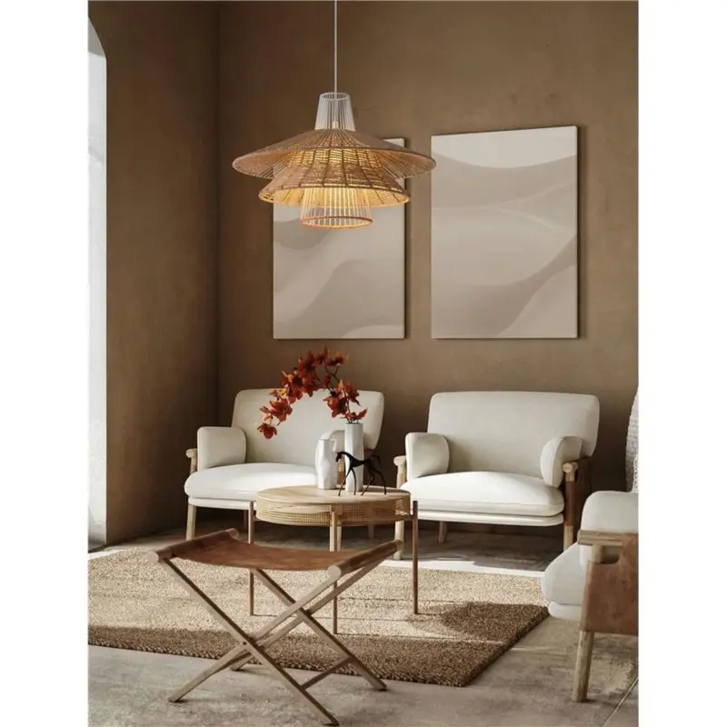 Nouvelle Collection Suspension KAO 12W E27 Naturel, orange