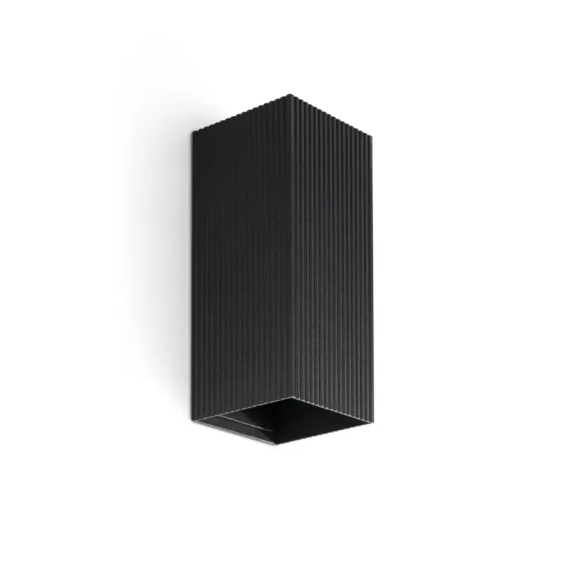 Applique LUNE Noir 2x8W GU10 LED cannelée Commander Maintenant