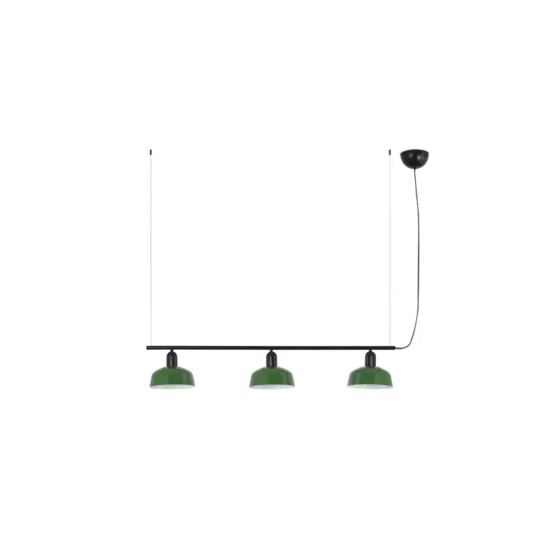 Suspension TATAWIN S ligne Noir Vert 3x15W E27 LED Must-Have