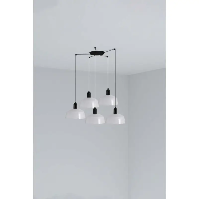 Suspension TATAWIN L Noir Blanc 5x15W E27 LED Petit Prix