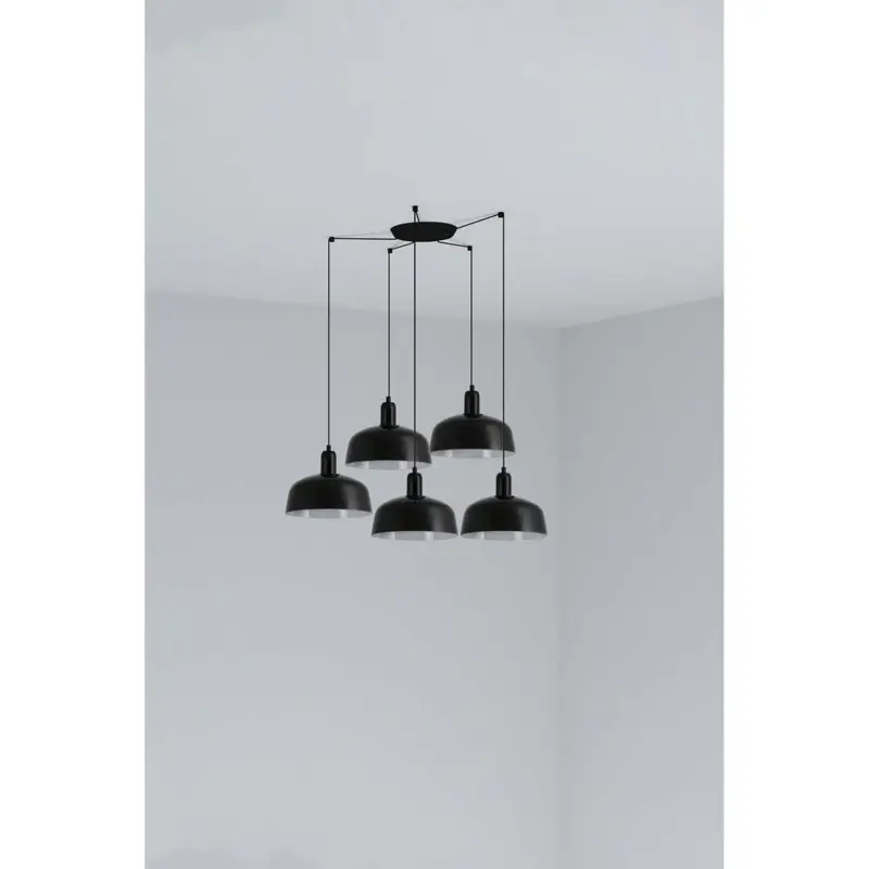 Suspension TATAWIN L Noir 5x15W E27 LED Dernière Chance