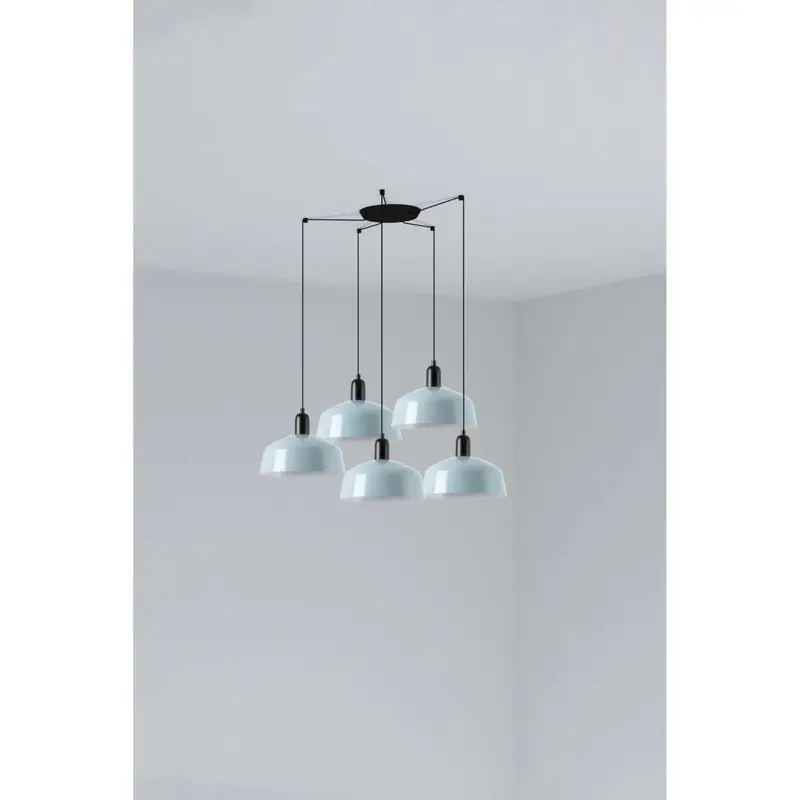 Jusqu&rsquo;à Épuisement Des Stocks Suspension TATAWIN L Noir Bleu 5x15W E27 LED