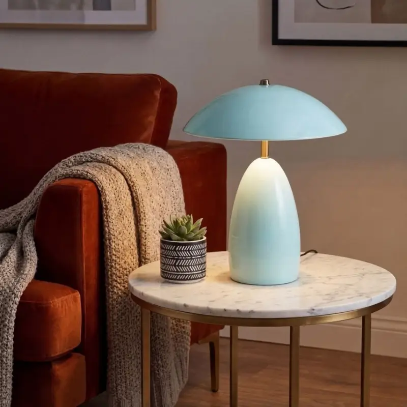 Lampe POPPY 8W LED Bleu Clair Commande En Gros