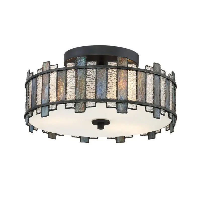 Prix Cassé Plafonnier SENTRY 2x60W MAX E27 Noir & Verre d&rsquo;Art