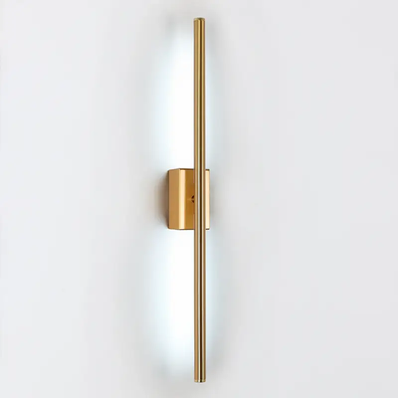 Authentique Applique Murale Intérieure, Lampe Murale LED Minimaliste Moderne 8W Appliques Dorées à Longue Bande Simple, Lumière Blanche 6000K, Convient pour Chambre, Salon, Allée
