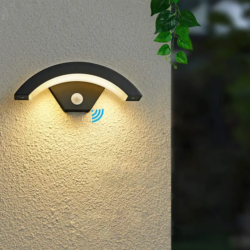 Applique Murale LED Exterieur avec Capteur de Mouvement, Gris Anthracite 24w 980lm 3000k, Lampe Externe Aluminium Ip54, Lampe Exterieur Pour Villa Porche Passerelle Jardin Balcon Couloir Prix Promo