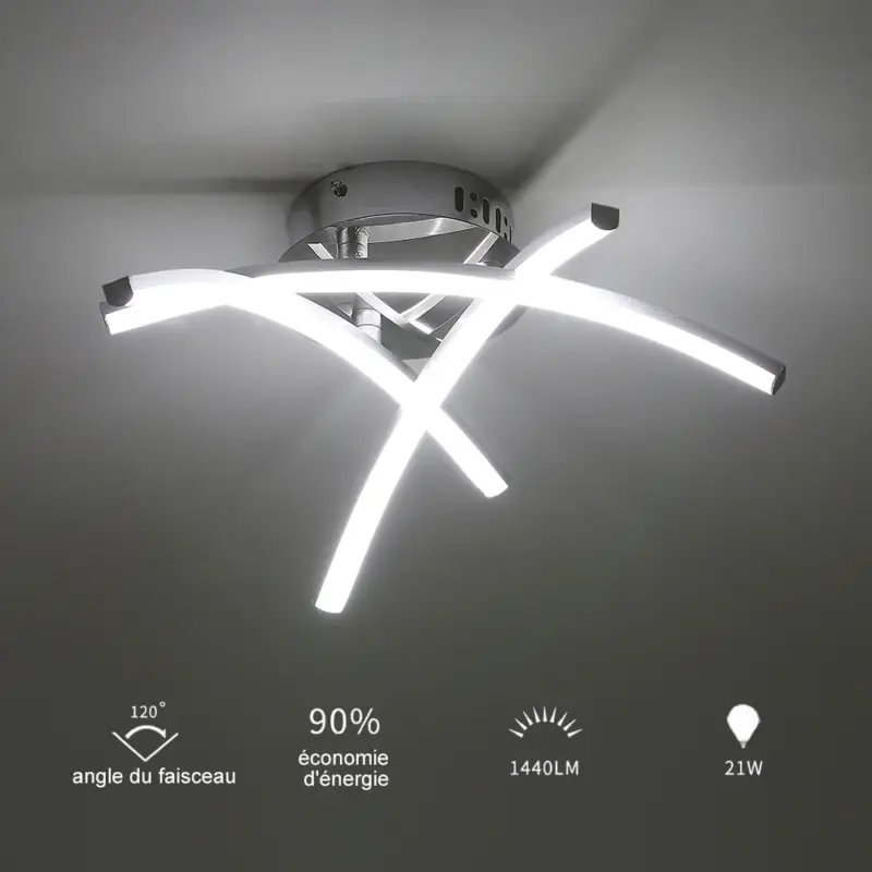 LED Plafonnier moderne, 20W LED Lampes de Plafond à Surface en forme de Fourche pour Salon Chambre à coucher Escalier Couloir Appareils d'éclairage de plafond Lumière Blanc Froid Top Vente