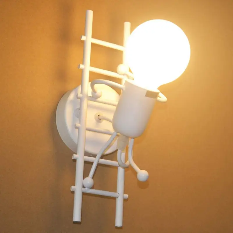 Retour Gratuit Humanoïde Applique Murale Interieur, Moderne Applique Murale Industrielle, Lampe Murale de Style Simple pour le Salon Couloir Chambre à Coucher, 220V, E27 Ampoule Non incluse