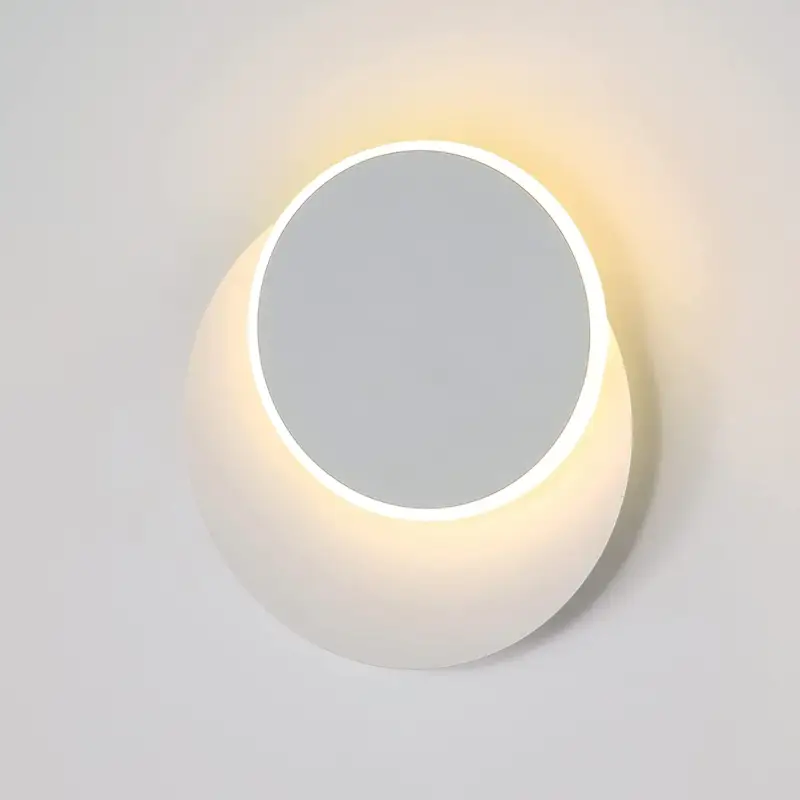 Offre Du Jour Appliques Murales Interieur 12W Blanc, Murale LED Moderne, Créatif Eclipse 2 en 1, 360 Rotative 3000K Blanc Chaud, Eclairage Lumière Pour Salon Salle Escalier Chambre