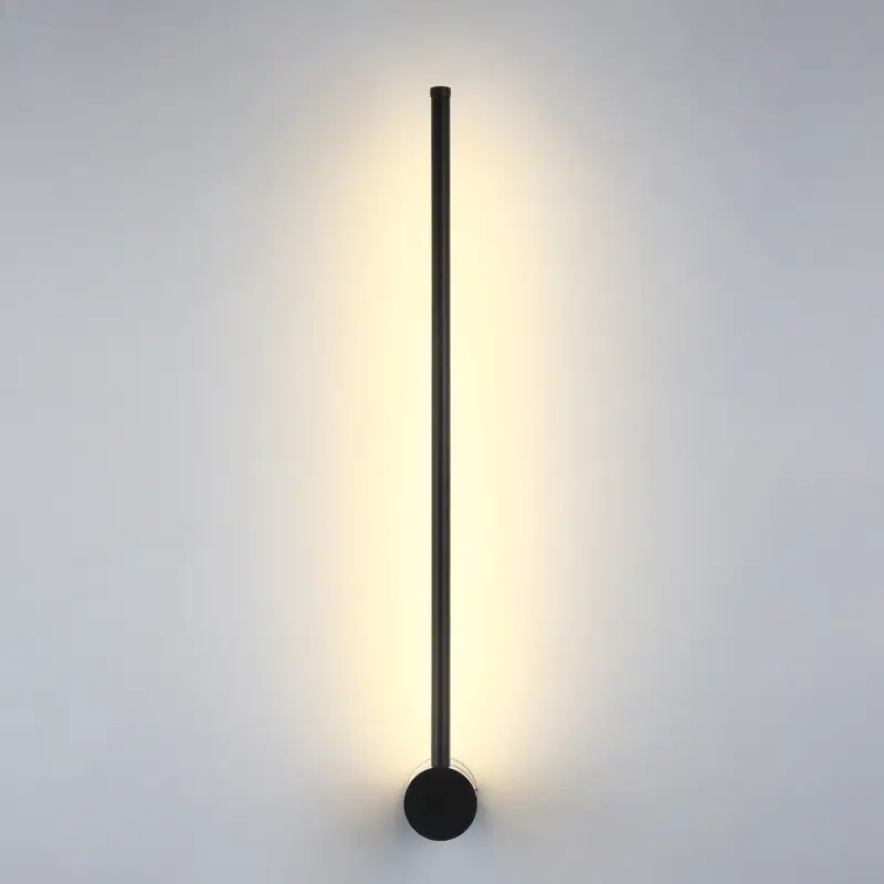 Prix Promo Applique Murale LED Moderne, Applique Longue Minimaliste Noire Intérieur, Applique à Lumière Blanche Chaude 12W 3500K pour Chambre à Coucher Salle à Manger Salon Couloir Salle de Bain