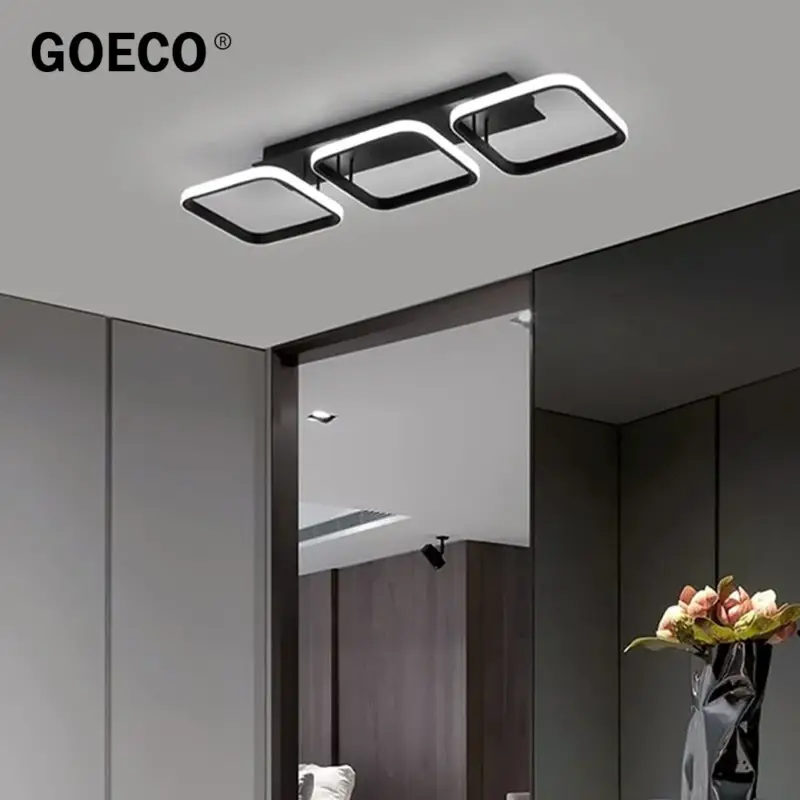 Plafonnier LED 40W, Plafonnier Géométrique Simple, Plafonnier Créatif Carré en Métal, Convient pour Salon, Chambre, Salle à Manger, Lumière Blanc Froid 6000K (Noir) Soldes