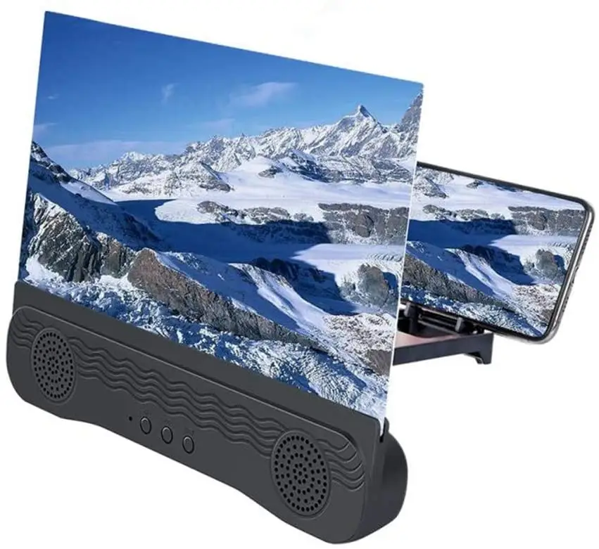 Loupe de l'écran avec haut-parleur pour smartphone,12 pouces 6D HD écran du projecteur pour films,vidéos et jeux Nouveauté